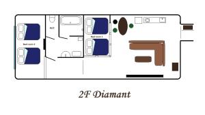 План на етажите на belle lune hotel hakata Suite Room 1