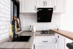 A kitchen or kitchenette at 1930 French Minimalist Apartment