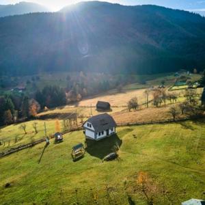 Landskap semula jadi dekat dengan chalet