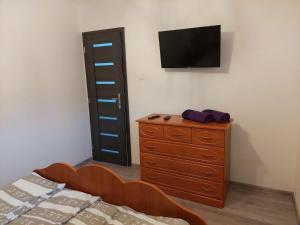 Uma TV ou centro de entretenimento em Apartman Silver