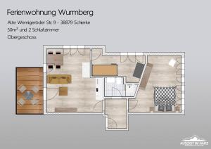 Půdorys ubytování Auszeit-im-Harz Haus 1 Wohnung Wurmberg