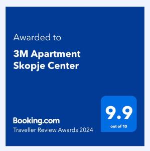 zrzut ekranu urządzenia z tekstem uaktualnionym do centrum konfiguracji w obiekcie 3M Apartment Skopje Center w mieście Skopje