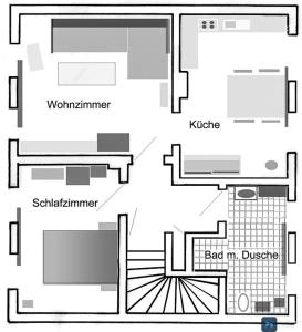 a schematic diagram of a building at Ferienwohnung Grete in Trier