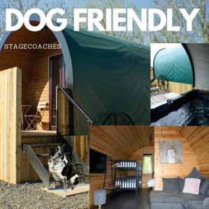 חיה או חיות מחמד עם האורחים ב-Dog Friendly Stagecoach Glamping Pod with Hot Tub