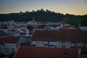 uma vista para uma cidade com telhados de edifícios em O Paço - exclusive accommodation em Tomar