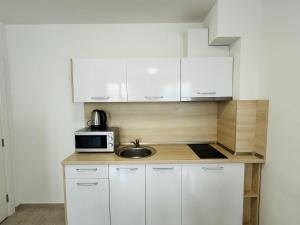 Kitchen o kitchenette sa HORIZON 26 'Б' Apartment Sveti Vlas