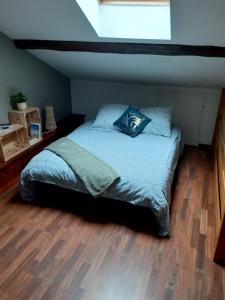 1 dormitorio con cama con almohada en Chez coco, en Toul