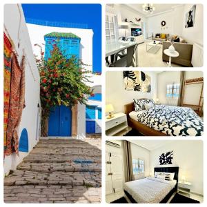 シディ・ブ・サイドにあるCOSY Apartment in Sidi Bou Said Villageの家写真のコラージュ