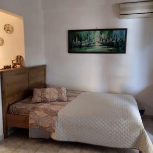 Tempat tidur dalam kamar di Small and cosy appartment- Piccolina