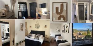 un collage de fotos de una habitación de hotel en Le Château d'Argens, en Les Arcs sur Argens