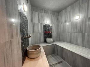 イスタンブールにあるVilla Arancia Istanbul - Garden, BBQ, Sauna & Turkish Bath by the Tram in Fatihのバスルーム(トイレ付)が備わります。