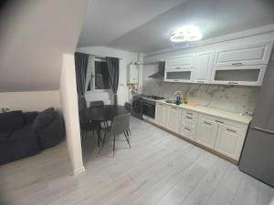 Virtuvė arba virtuvėlė apgyvendinimo įstaigoje APARTAMENT 2 CAMERE TIRGU JIU