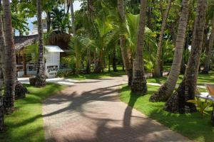 een pad met palmbomen voor een huis bij Hotel Atlantis in Las Terrenas