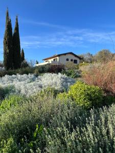 una casa en medio de un campo de flores en Casale Terre Rosse, en Saturnia