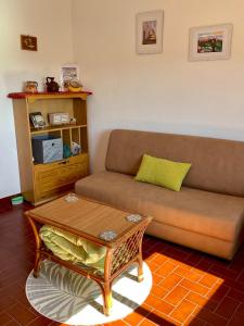 a living room with a couch and a coffee table at Casa David in Castelo de Vide