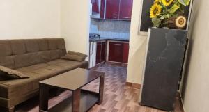 a living room with a couch and a table at Furnished One Bedroom appartment with kitchen in Karachi