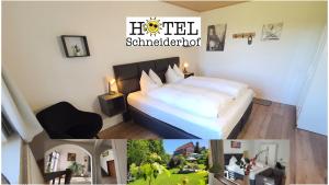 Una cama o camas en una habitación de Hotel Schneiderhof