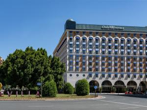 El edificio en el que está el hotel