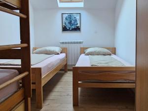 a room with two beds in a room at Leopold Chillout Hostel in Sarajevo