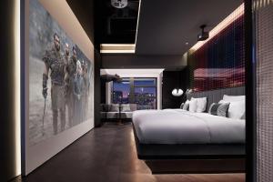 Tempat tidur dalam kamar di ISEYA Design Hotel - Chengdu Taikoo Li