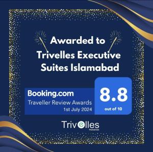 Palkinto, sertifikaatti, kyltti tai muu asiakirja, joka on esillä majoituspaikassa Trivelles Executive Suites Islamabad