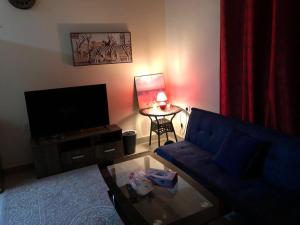 En TV eller et underholdningssystem på Premium Furnished studio