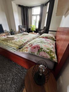 Tempat tidur dalam kamar di Apartmán Luhačovice