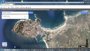 um ecrã de computador com um mapa em Beach and Surf em Peniche