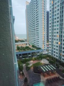 a view of a city with tall buildings at studio room seaview jomtien in Jomtien Beach