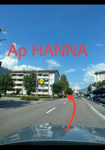 een uitzicht op een weg met de woorden ap hamina bij HANNA Apartment in Interlaken