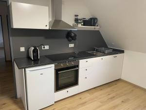 Dapur atau dapur kecil di Mio`s Moderne Dachgeschoss Wohnung in Zentrale Lage