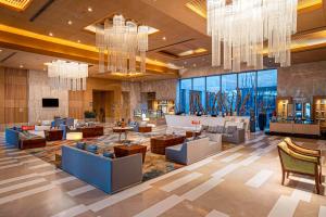 A seating area at Radisson Blu Hotel Amritsar