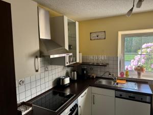 Кухня или кухненски бокс в Ferienwohnung 7 Schlafplätze E Ladestation 11 KW