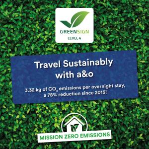 um sinal para a sustentabilidade das viagens a nível do ecossistema verde com em a&o Prague Rhea em Praga