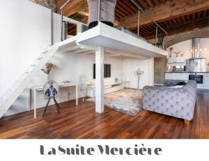 Kjøkken eller kjøkkenkrok på Le Carré Mercière , Appartements de Luxe au cœur de Lyon, Loft et Studio