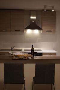 A kitchen or kitchenette at Skyway airport apartments