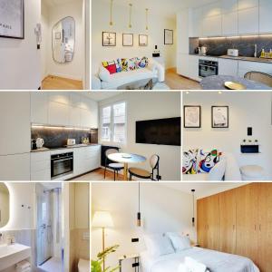 A bed or beds in a room at Charming Apartment by Les Maisons de Charloc Homes