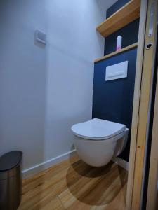 a bathroom with a white toilet in a room at BIG FLAT - LE CALA - Hypercentre - 4 chambres, 13 personnes, proche plage gare et parking, WIFI, Air Conditioning l GROUPE l BUSINESS l FAMILLE in Nice