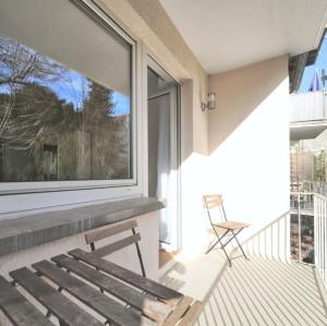 A balcony or terrace at Exclusive Apartment in prime location of Darmstadt