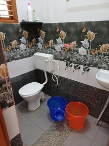 Kamar mandi di VANASHREE Homestay GALAMUDI GANDAGATTA SRINGERI