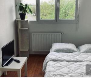 Ліжко або ліжка в номері Zénith Strasbourg 2 chambre