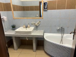 A bathroom at Apartmány LAGUNA