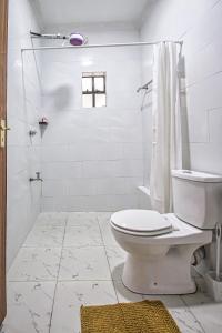 bagno bianco con servizi igienici e doccia di North Manor Nakuru a Nakuru