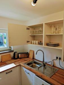 A kitchen or kitchenette at Seeresidenz am Cospudener See