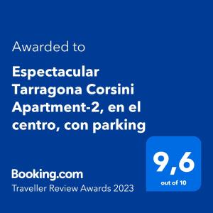 zrzut ekranu telefonu z tekstem uaktualnionym na ekspedycjonar tappaloarius w obiekcie Espectacular Tarragona Corsini Apartment-2, en el centro, con parking w mieście Tarragona