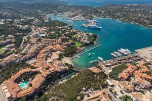 una vista aérea de un puerto con un crucero en Cervo Hotel,Costa Smeralda Resort, en Porto Cervo