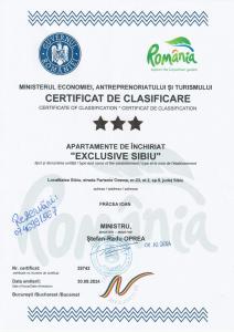 a set of two certificates of registration for a certificate of authenticity at Exclusive Apartment SIBIU in Sibiu