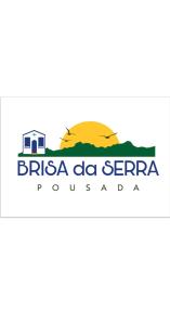 ein Logo für ein Resort mit Sonnenuntergang im Hintergrund in der Unterkunft Brisa da Serra Hotel Pousada Pirenopolis in Pirenópolis