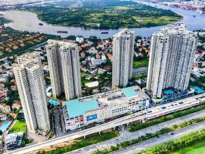 Uma visão geral de Ho Chi Minh ou uma vista da cidade tirada do hotel