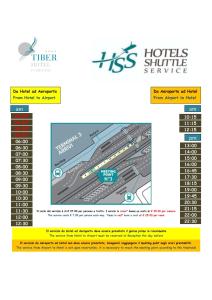 a brochure for hts industries shuttle service with a train at Hotel Tiber in Fiumicino